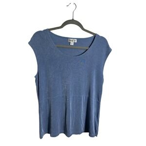 Coldwater Creek Tank Top Blue Sleeveless Scoop Neck Casual Blouse Size M